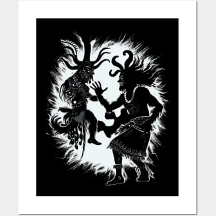 Shaman Dances with the Demon Dance of Fire and Power Posters and Art